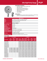 Thumbnail of document Data Sheet - PUP Ultra High Purity Press. Gauge